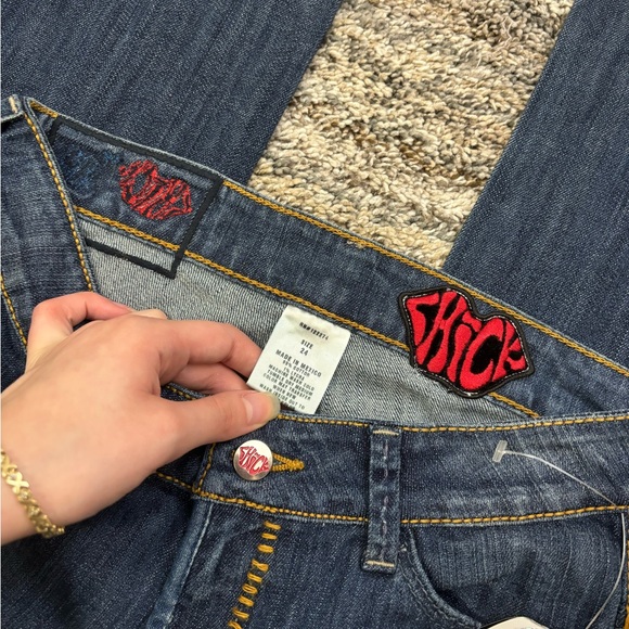 Chick Nicky Hilton Low Rise Mini Bootcut Jeans Sz 24 NWT | Low Rise Bootcut Y2K* - Picture 4 of 14